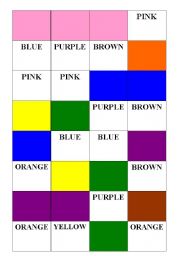 English worksheet: Colours dominoes (28 pieces)