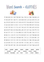 Word Search - Clothes