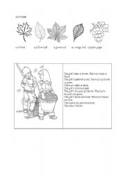 English worksheet: AUTUMN (colouring)