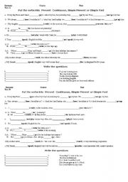 tenses revision test