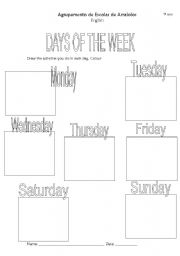 English Worksheet: days of the week