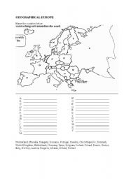 English Worksheet: Countries of Europe
