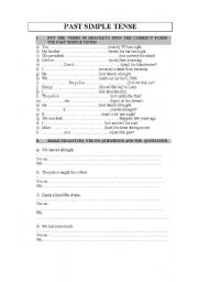 English Worksheet: Past simple tense