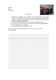 English worksheet: Written Task. (based on a Smallville) temporada 4 episdio 7.