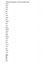 English Worksheet: Change one letter.