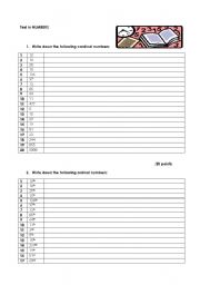 English worksheet: Numbers