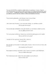 English Worksheet: Understanding the conjunction 