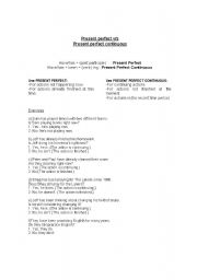 English Worksheet: Present Perfect and Present Perfect Continuous (proggressive)