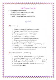 English Worksheet: Any and some