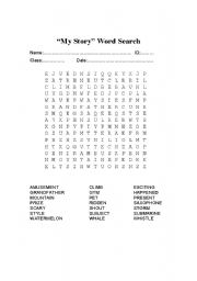 English worksheet: word search