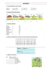 English worksheet: numbers 1