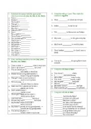 English Worksheet: Pronouns and simple present 