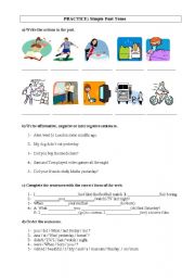 English Worksheet: revision: simple past
