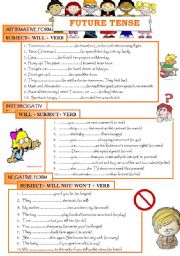 English Worksheet: FUTURE TENSE