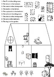 English Worksheet: CUT AND PASTE : THE HOUSE