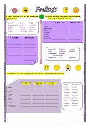 English Worksheet: Feelings