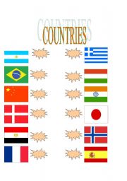 English worksheet: Countries-Flags