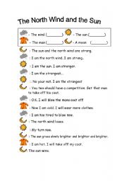 English Worksheet: The North Wind and the Sun
