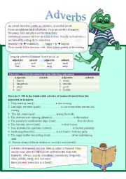 English Worksheet: Adverbs (part 1)