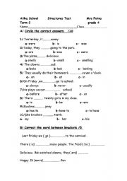 English Worksheet: structures