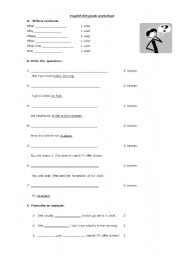 English Worksheet: question words