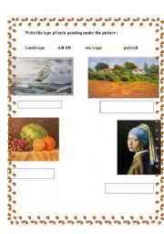 English Worksheet: paintings