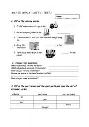 English worksheet: revision test