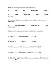 English Worksheet: Subjective Pronouns X Objective Pronouns + Possessive Pronouns X Possessive Adjectives