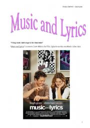 English Worksheet: Music and Lyrics - Using music and songs in the classroom 