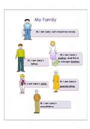 English worksheet: Meet Larrys Family