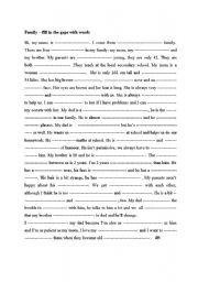 English Worksheet: Family