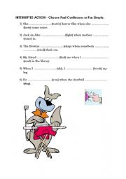 English Worksheet: Interrupted action