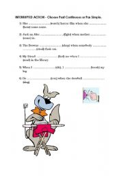 English worksheet: Interrupted action