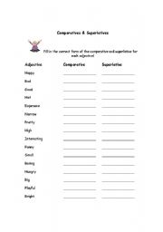 English worksheet: Comparatives & Superlatives