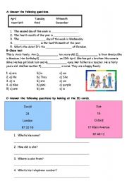 English Worksheet: revision