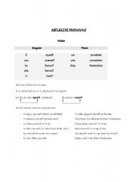 English worksheet: Reflexive pronouns