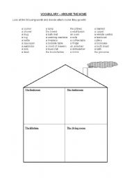 English Worksheet: around the home