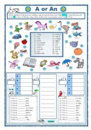 English Worksheet: A or AN