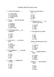 English worksheet: vocabulary quiz