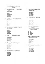 English Worksheet: vocabulary quiz