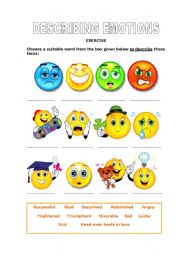 English Worksheet: Describing emotions