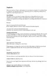 English Worksheet: Emphasis in English