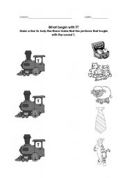 English Worksheet: Phonic /t/