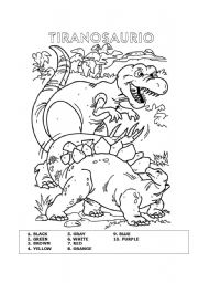 English Worksheet: TIRANOSAURIO