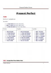 English Worksheet: present perfect