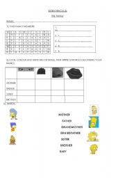 English Worksheet: FAMILY MEMBERS