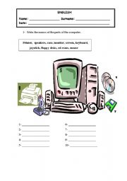 English Worksheet: Computer