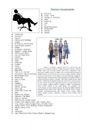 English Worksheet: fashion vocabulary