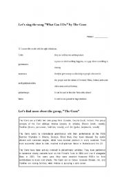 English Worksheet: A song activity 