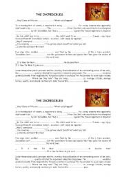 English Worksheet: The Incredibles